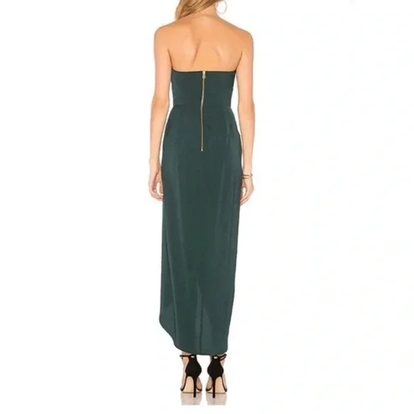 Shona Roy U Wire Strapless Bustier Tulip Midi Dress in Seaweed Green Size 4 - Picture 2 of 8